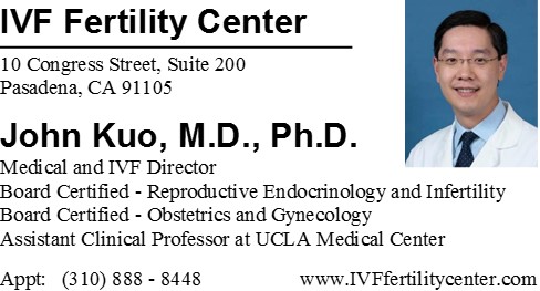 Business Card (Front) Dr. John Kuo IVF Infertility Fertility Reproductive MD Doctor Beverly Hills Los Angeles LA CA California 郭大庆 不孕症 试管婴儿 双博士 医生 洛杉矶 加州 郭大慶 中国 醫生 試管嬰兒 洛杉磯 Irvine Arcadia Alhambra Pasadena Diamond Bar Rowland Hacienda Heights Cost Treatment Fertilization baby birth